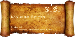 Wohlmuth Britta névjegykártya